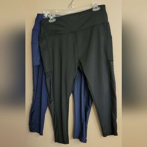 3/$20 - 2pairs XXL capris stretch exercise blk/navy